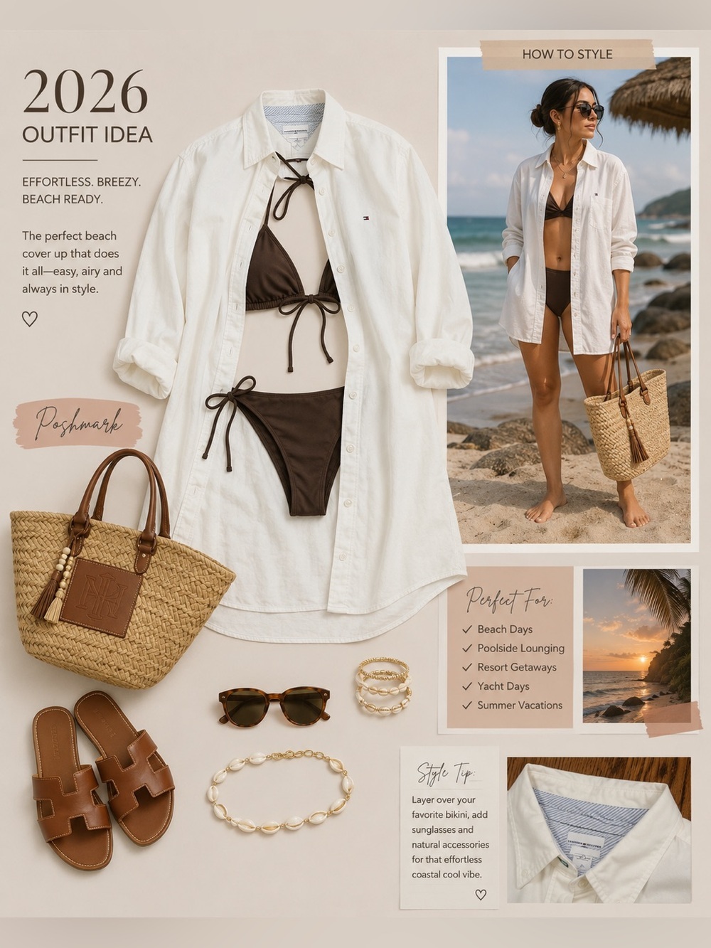Tommy Hilfiger Swim button-down coverup